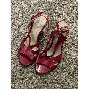 Kenneth Cole Reaction Know Something Women's Sandals Red Slingback Heels Sz 7.5‎